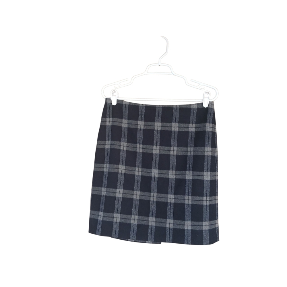 Banana Republic Factory Black & Gray Plaid Mini Skirt Size 6